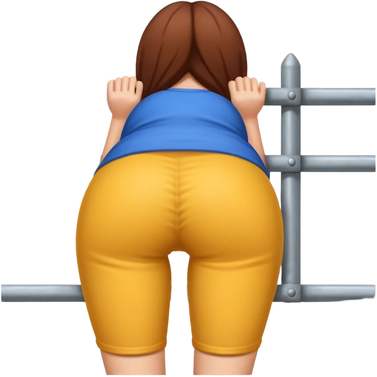 Create a woman Butt stuck in a fence emoji