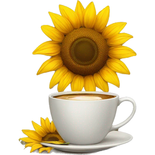 sunflower drinking coffee emoji