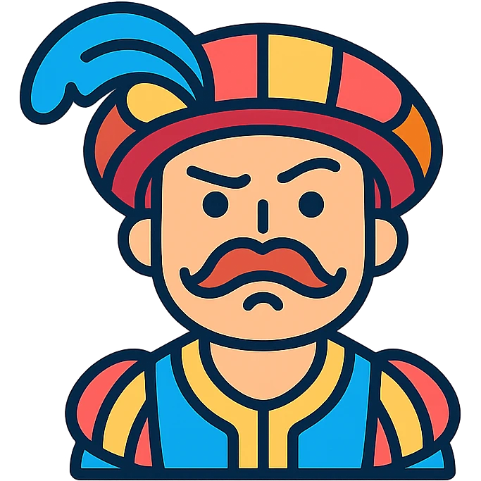 Angry Landsknecht looking up with one eyebrow raised emoji