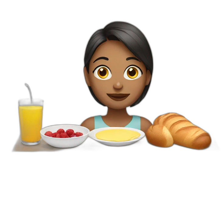 Wife with breakfast  emoji