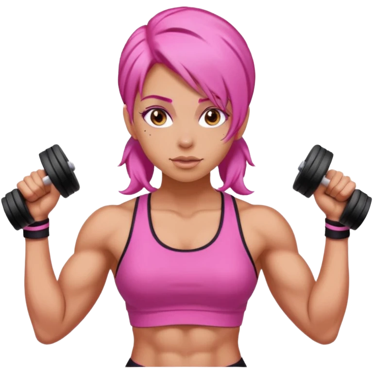 gym girl with pink hair emoji