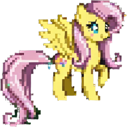Fluttershy in pixel art style emoji