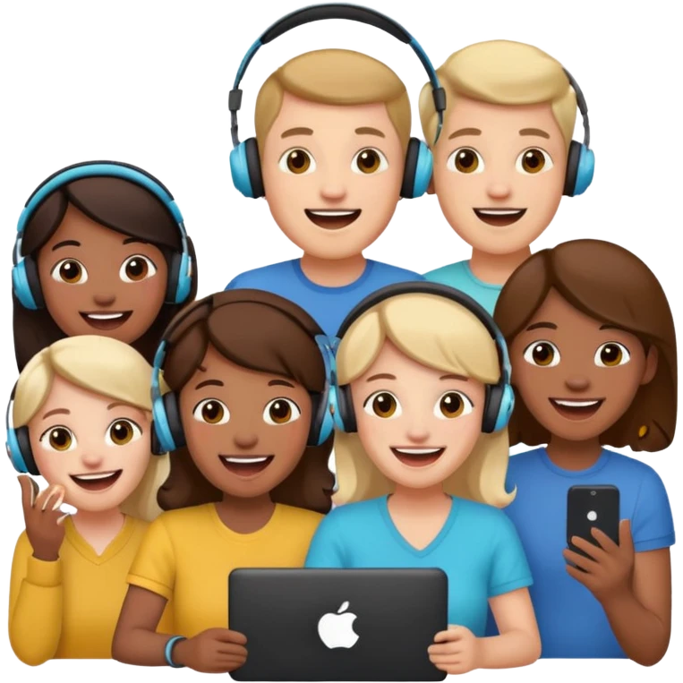 people online in a call laughing emoji