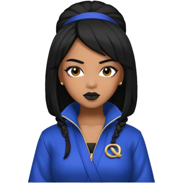 Queen Ninja, R&B Singer, with black hair emoji
