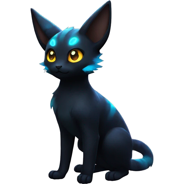 Nebula Umbreon-Litten full body emoji