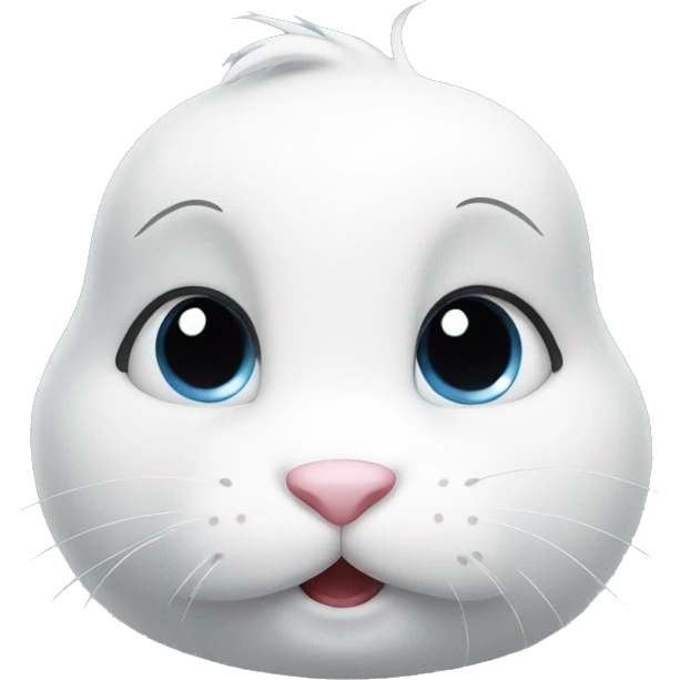 cute white rabbit expression  emoji