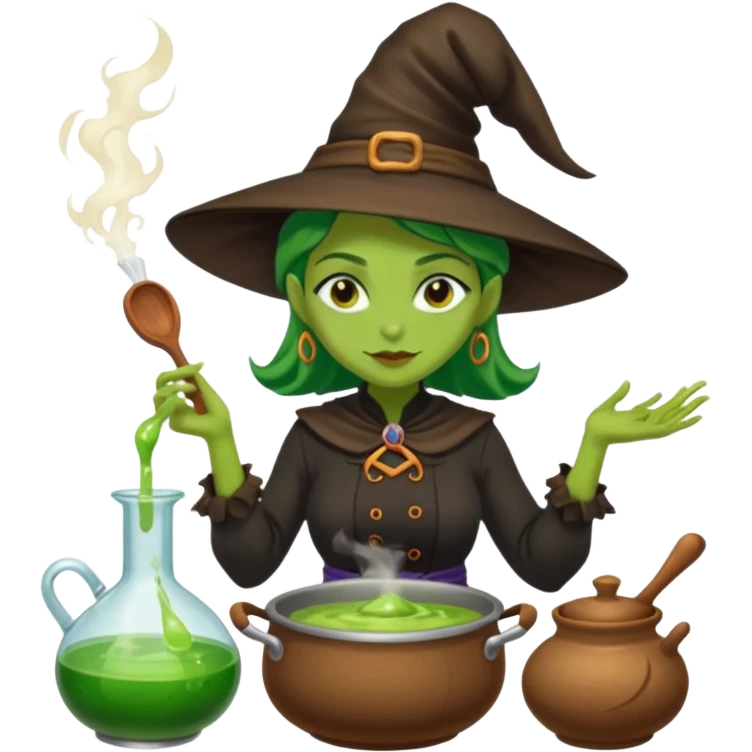 green witch cooking potion emoji