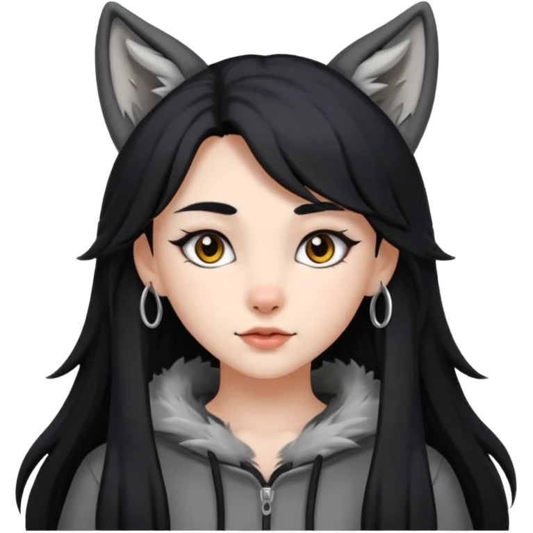 Wolf girl human emoji