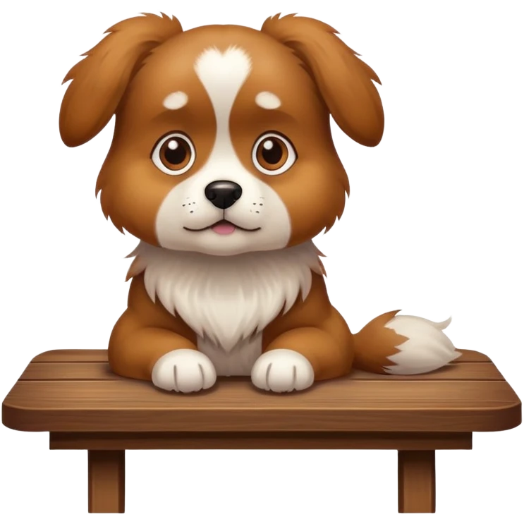 Dog on a table emoji