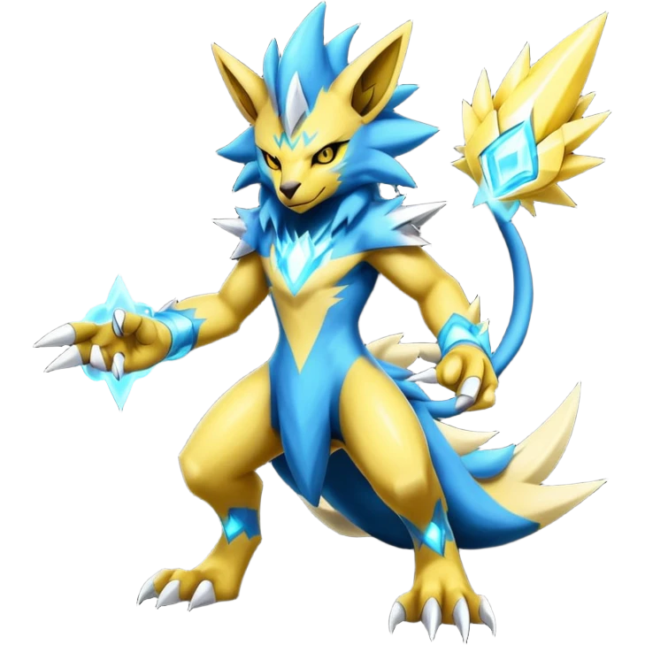 Shiny Epic Badass Manectric-Luxray-Zeraora-hybrid (Full body) emoji