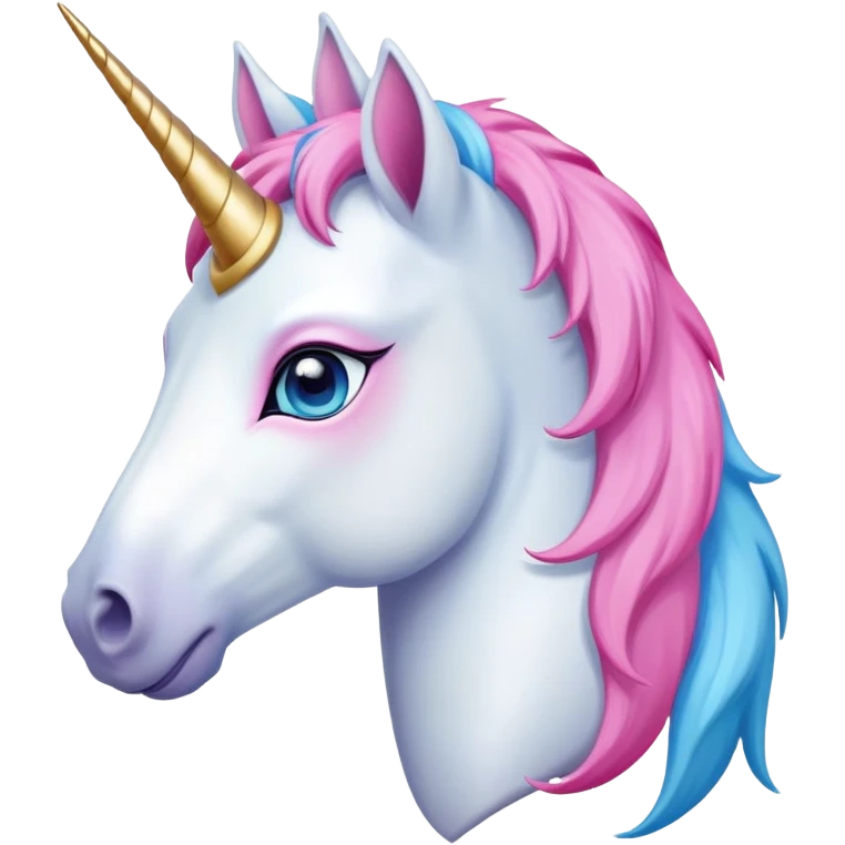 head of an anthropomorphised female unicorn horse, standard pose emoji