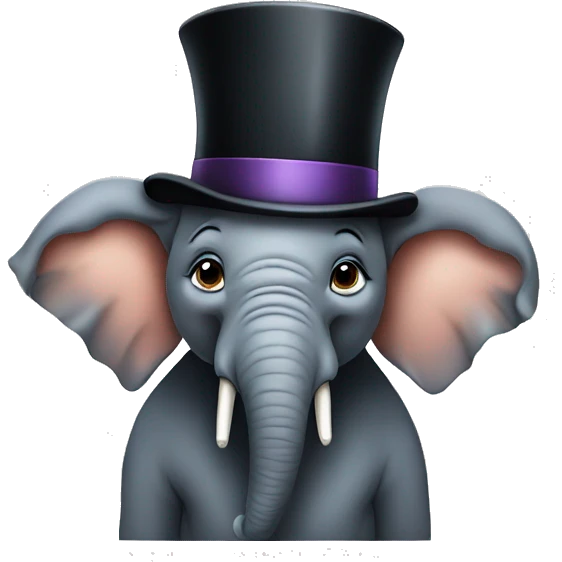 Elephant wearing a top hat  emoji