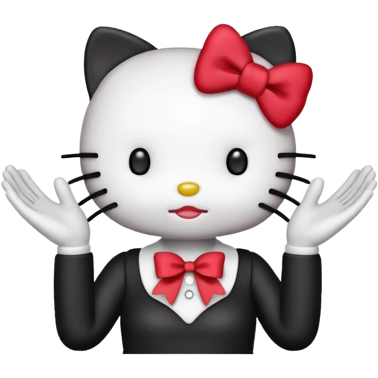hello kitty holding up 67 with both hands emoji