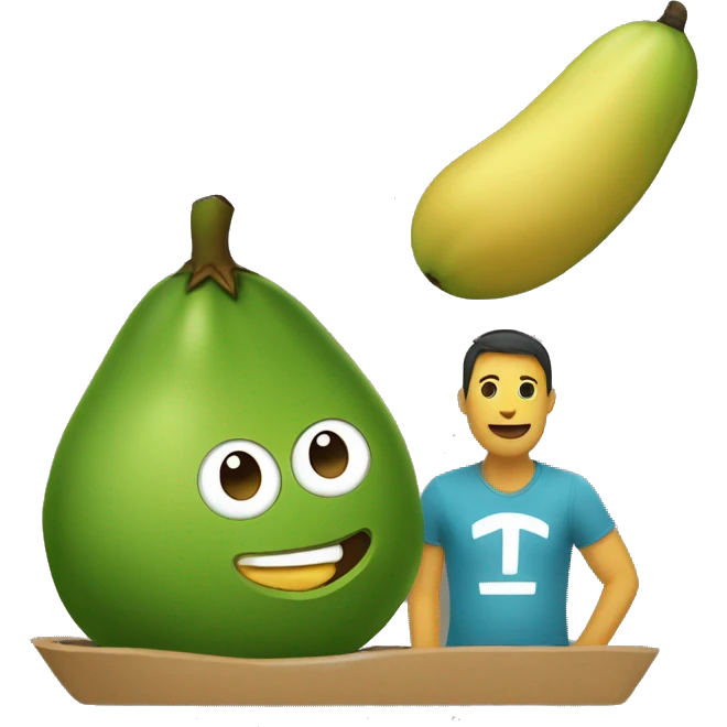 Un aguacate y un plátano mejores amigas  emoji