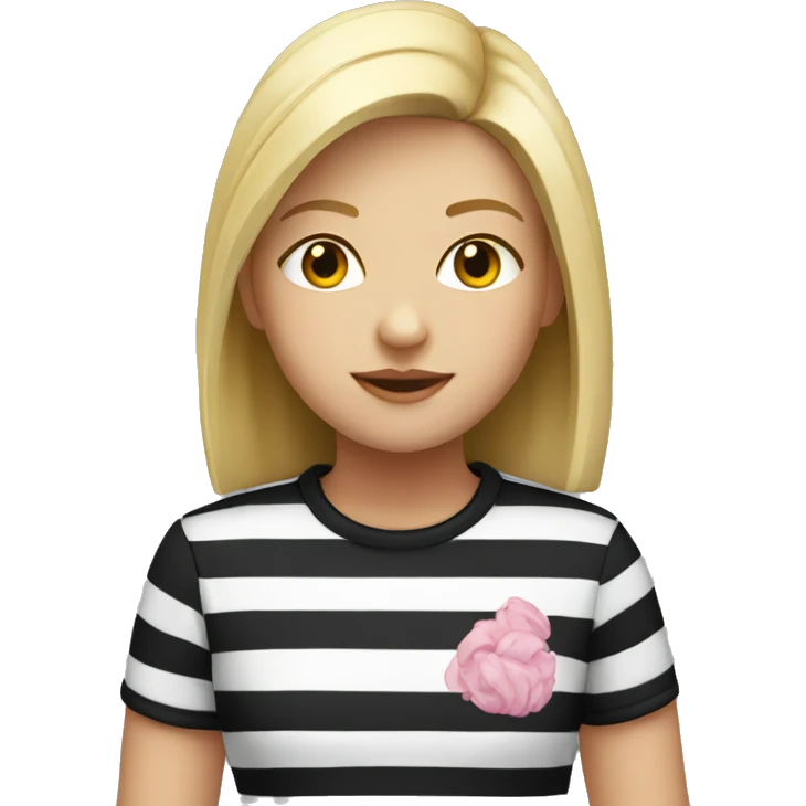 girl with black and white stripe t-shirt emoji