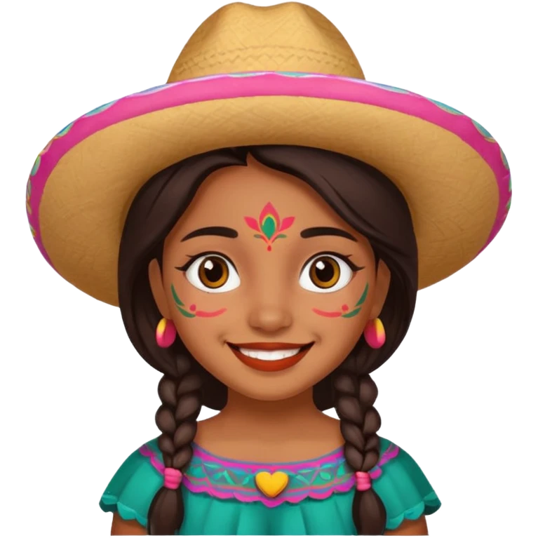 mexican cute girl with painted face emoji