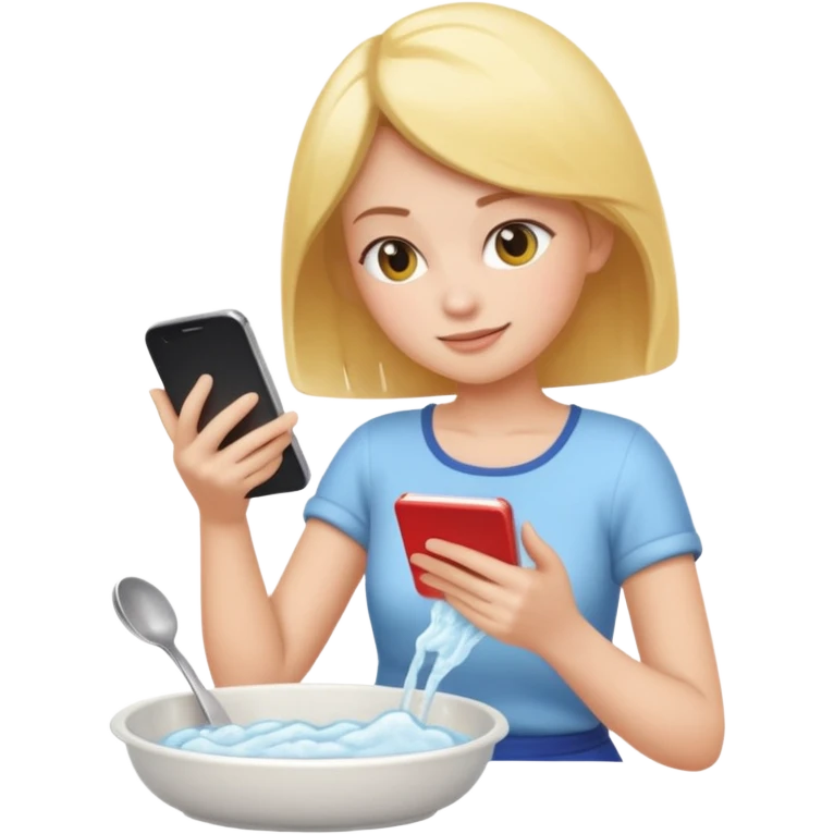 woman perfectionist with 4 arms texting a message wahsing dishes and reading a book 
more dinamic emoji  emoji