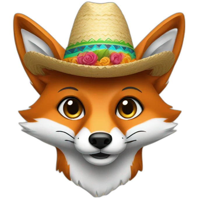fox with a sombrero and mexican moustache emoji