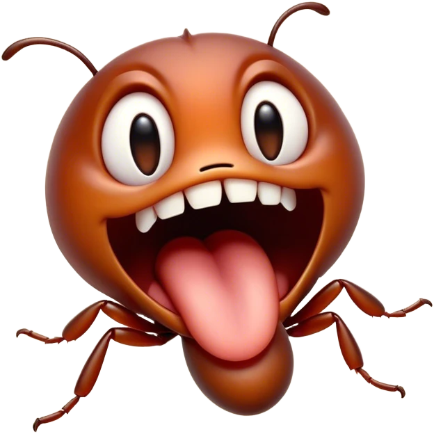 Cinematic Adorable Yawning Ant Portrait Emoji, Head tilted slightly with a dramatic, wide-open yawn, showcasing a tiny, segmented body with softly drooping features and sleepy, half-closed eyes, Simplified yet irresistibly cute features, highly detailed, glowing with a soft, cozy natural glow, high shine, relaxed yet expressive, stylized with a dash of whimsical charm, soft glowing outline, capturing the essence of a drowsy ant that appears ready to stretch out for a nap! emoji