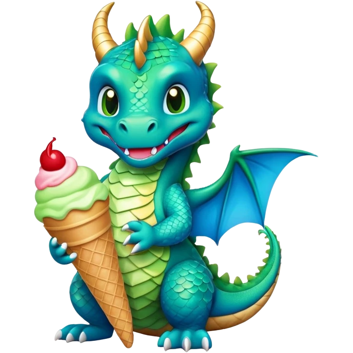 dragon with icecream emoji