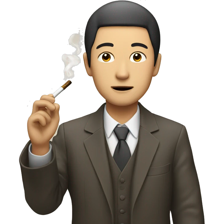 japanese man with a cigarrete emoji