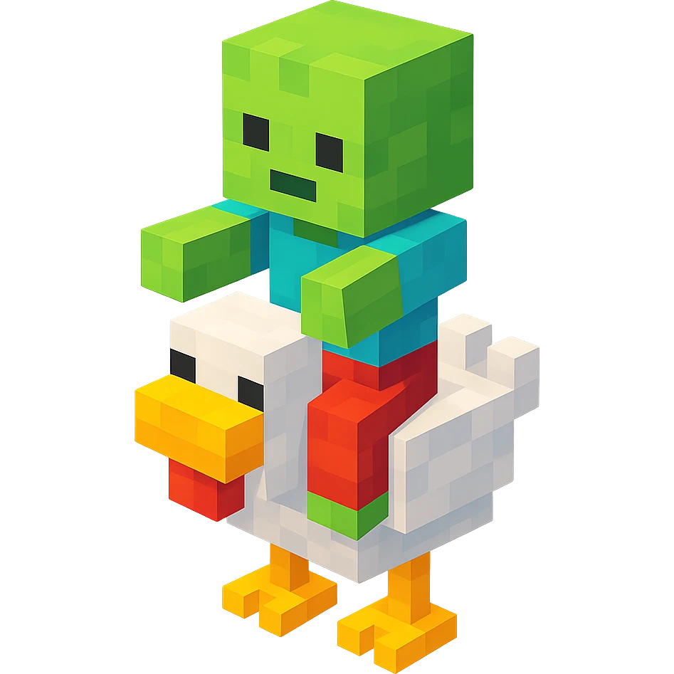 baby zombie riding a chicken emoji