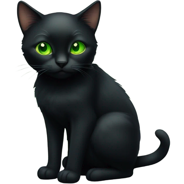 Black cat with glowing eyes emoji