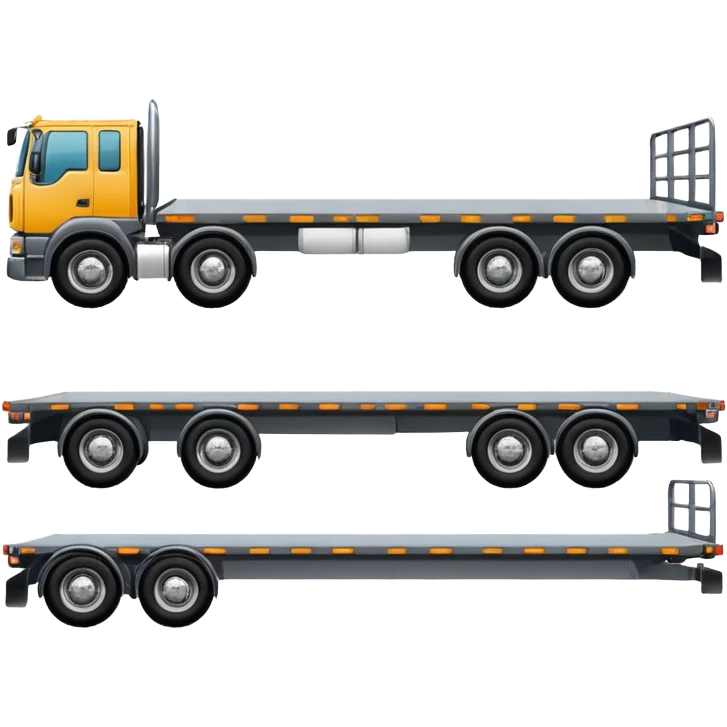flat bed semi trailer with dual axles emoji