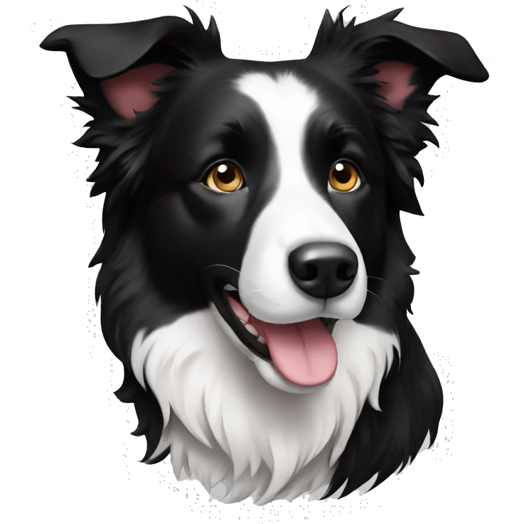 black and white border collie emoji