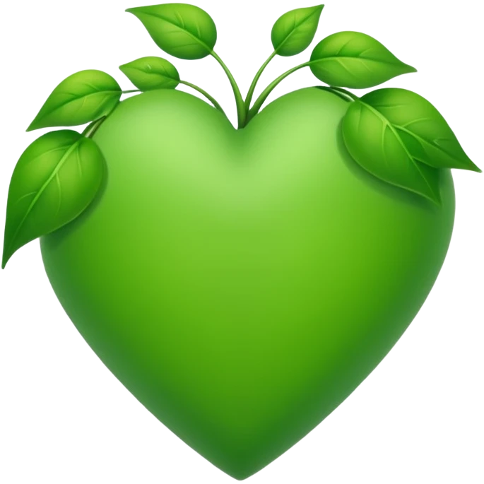 Heart white and green leaf  emoji