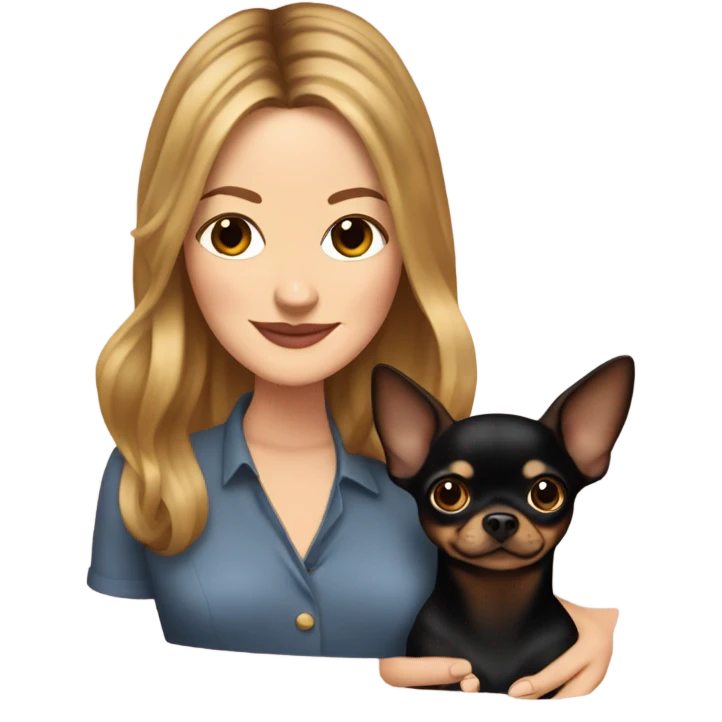 Drew Barrymore With A Black And Brown Chihuahua  emoji