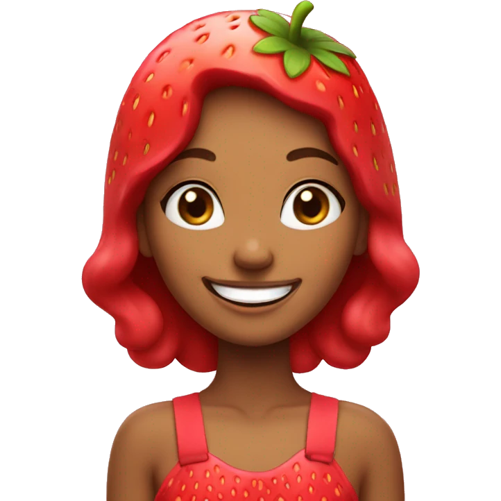Happy Strawberry girl emoji