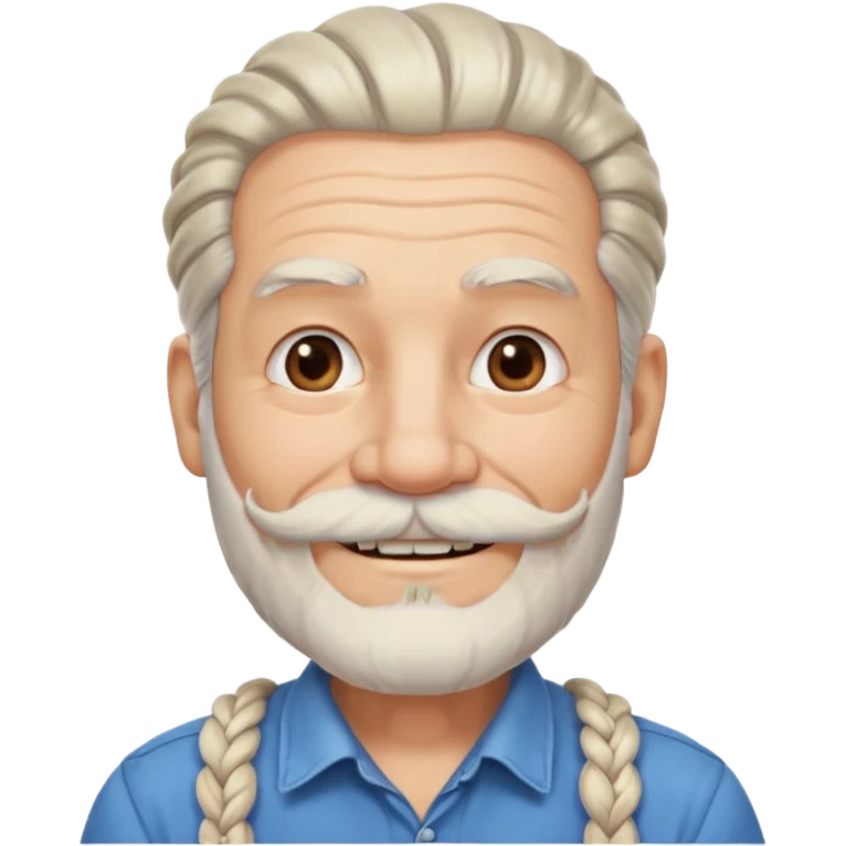 very old, white bearded and white mustached, braided, earringed emoji