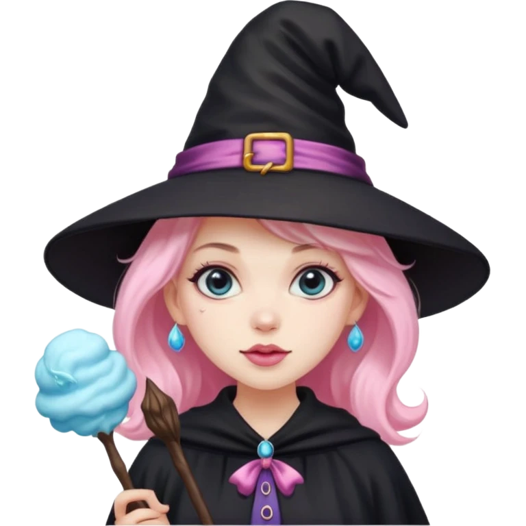 Witch with cotton candy emoji