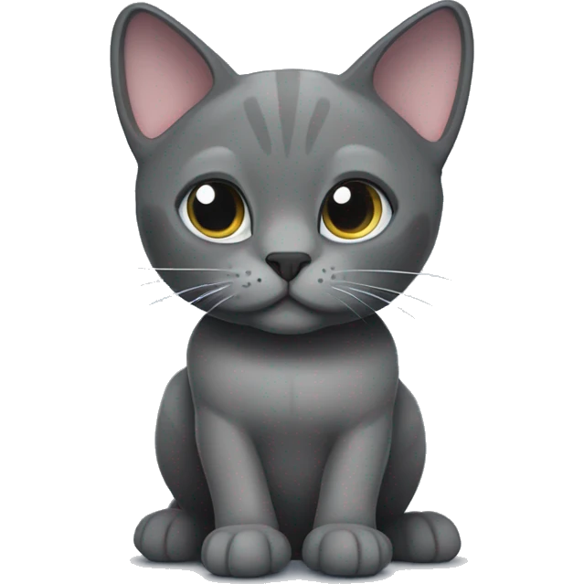 Scottish lop-eared dark-gray cat training with Dumbbells.  emoji