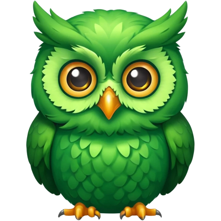 a happy green owl   emoji