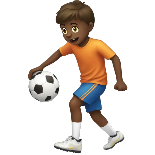 Autistic kid trifling the ball  emoji
