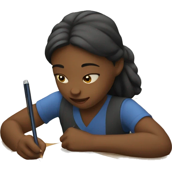 Girl writing emoji