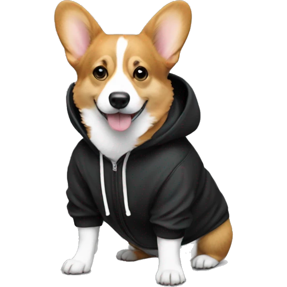 Corgi black/white in hoodie emoji