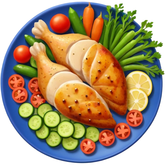 Meal with protein chicken and veggies emoji