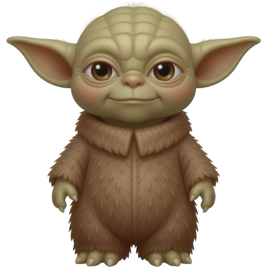 Medium brown a little shaggy. Looks like yoda from star wars emoji