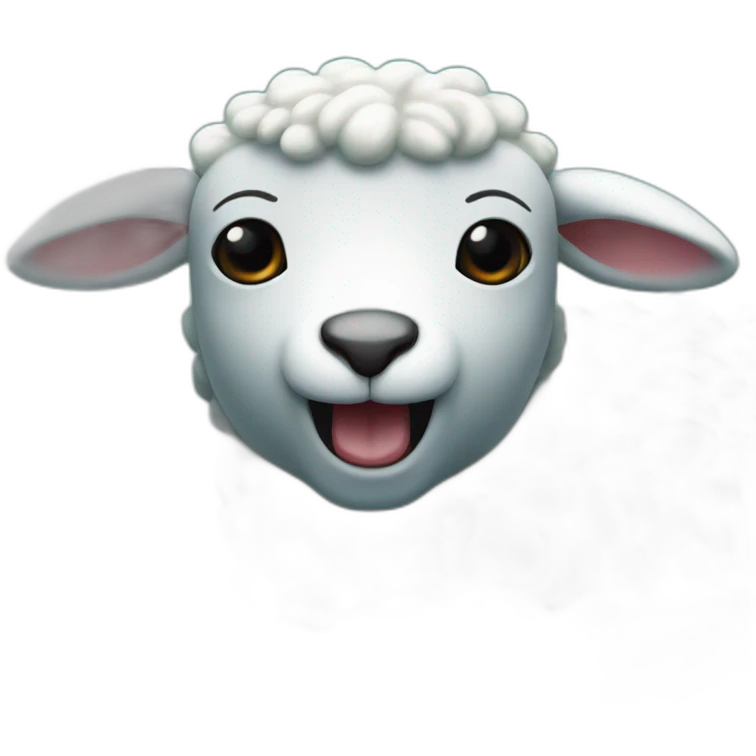 lamb in the mouth of a predator in the middle of the sea emoji
