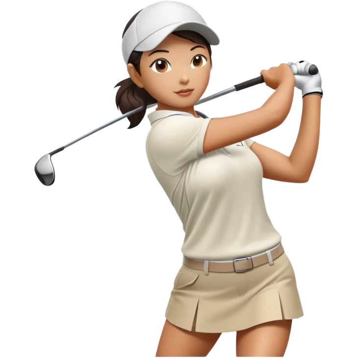 Asian female nice golf swing emoji