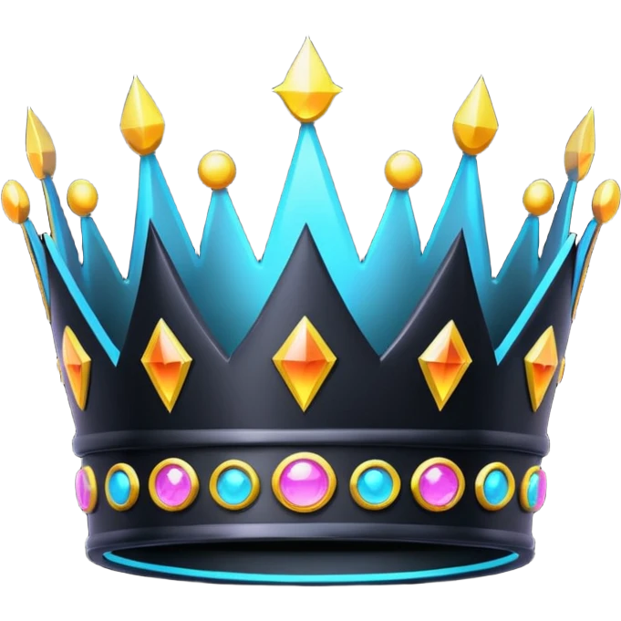 couronne noir qui brille neon emoji