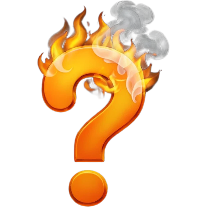 Burning question mark emoji