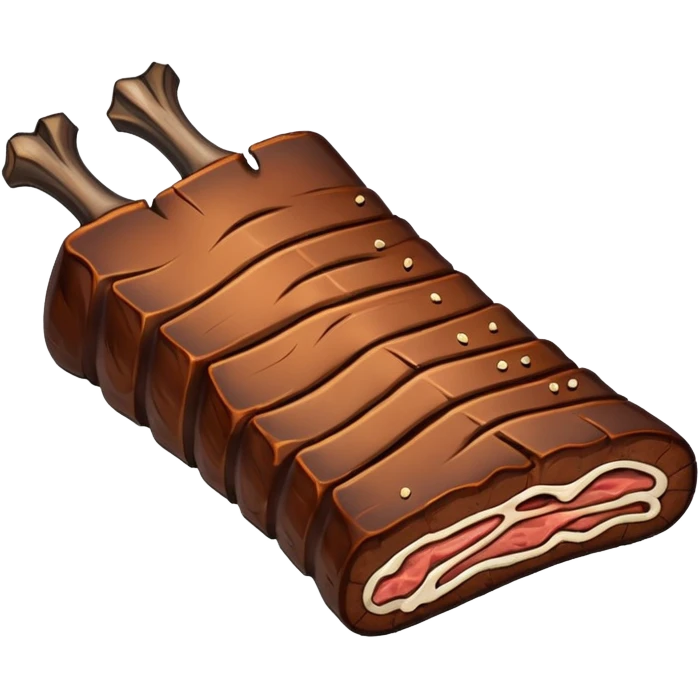 a single smoked beef rib thinner with the bone and seasoning  emoji