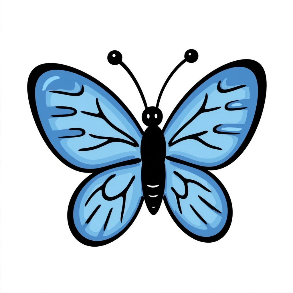 Cute blue butterfly with detailed wings and pattern emoji