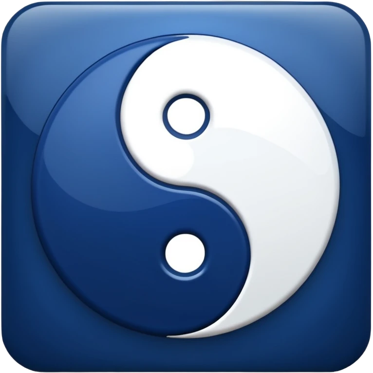 dark blue ying and yang emoji