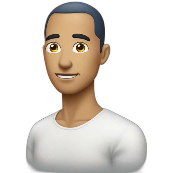 Homme sans cheveux  et yeux bleus emoji