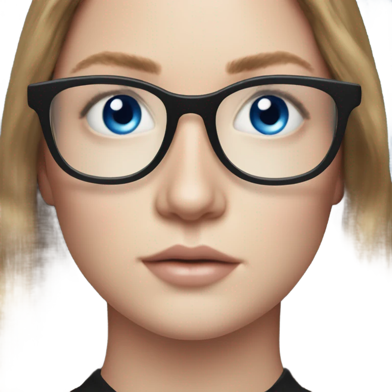 anna delvey blue eyes wearing glasses  emoji